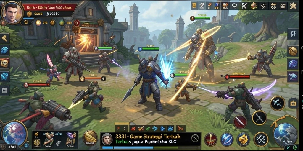 Tampilan gameplay SLG yang menegangkan dalam 333I.