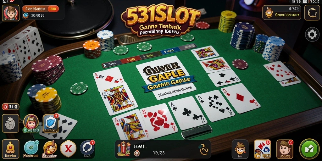 Menampilkan gameplay seru dalam permainan Gaple 531SLOT.