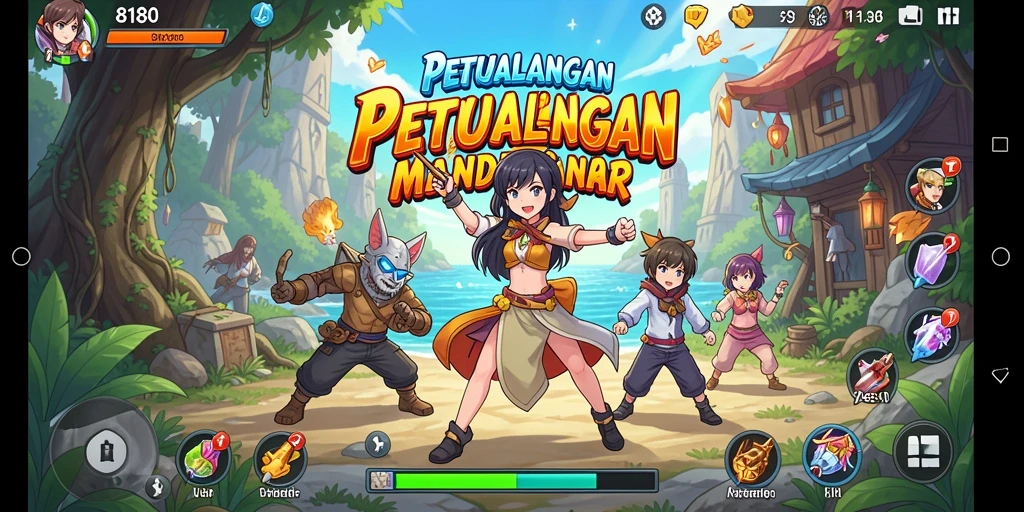 Screenshot menunjukkan karakter anime dalam aksi bertarung yang seru.
