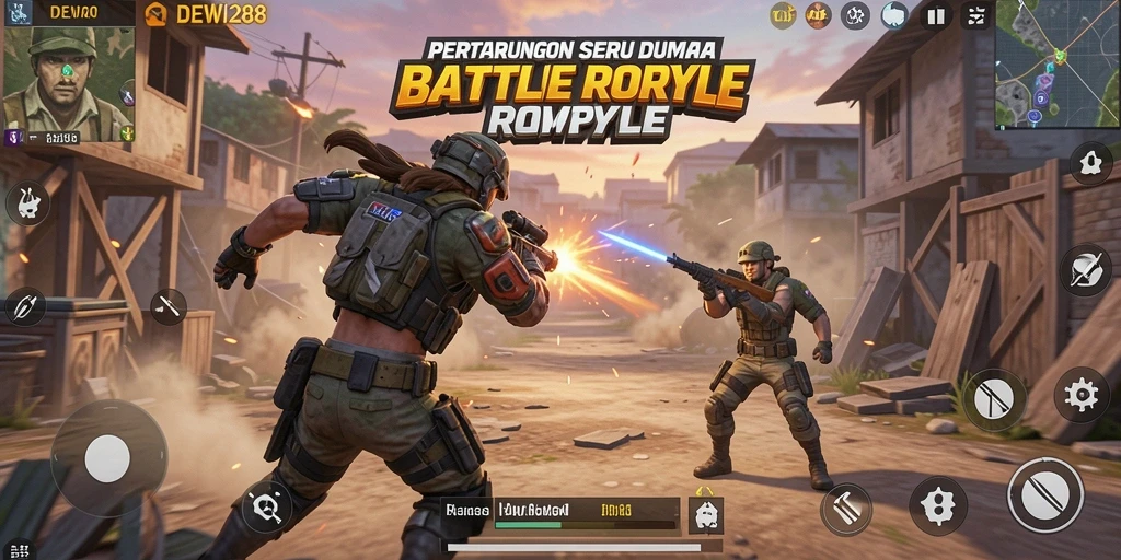 Tampilan gameplay seru dalam DEWI288 dengan pertempuran intens.