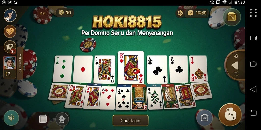 Screenshot HOKI8815 menunjukkan gameplay domino yang seru dan interaktif.