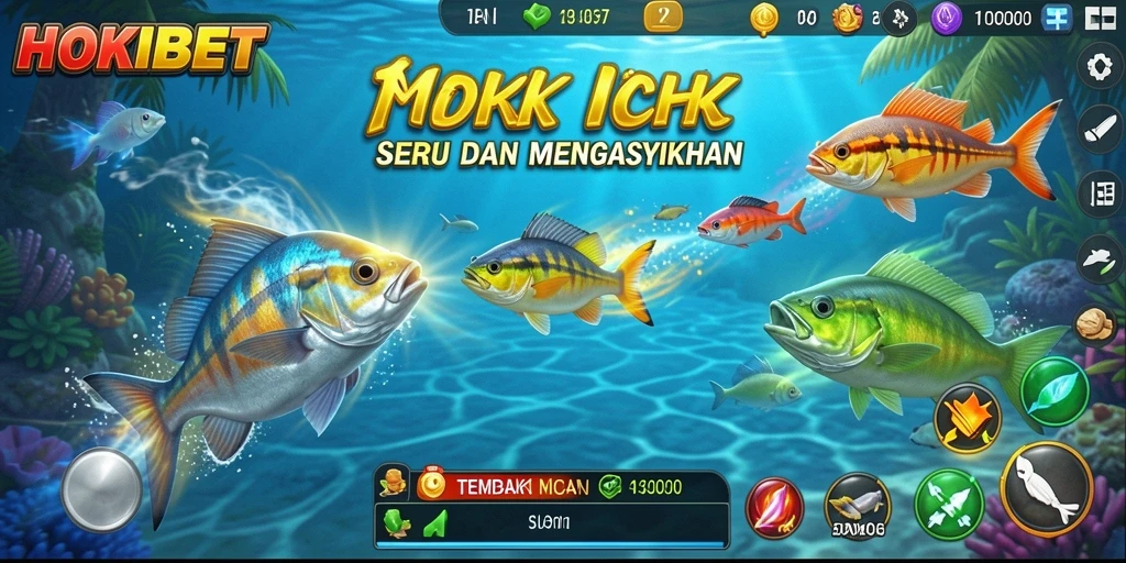 Screenshot HOKIBET menampilkan aksi seru dalam permainan Tembak Ikan.