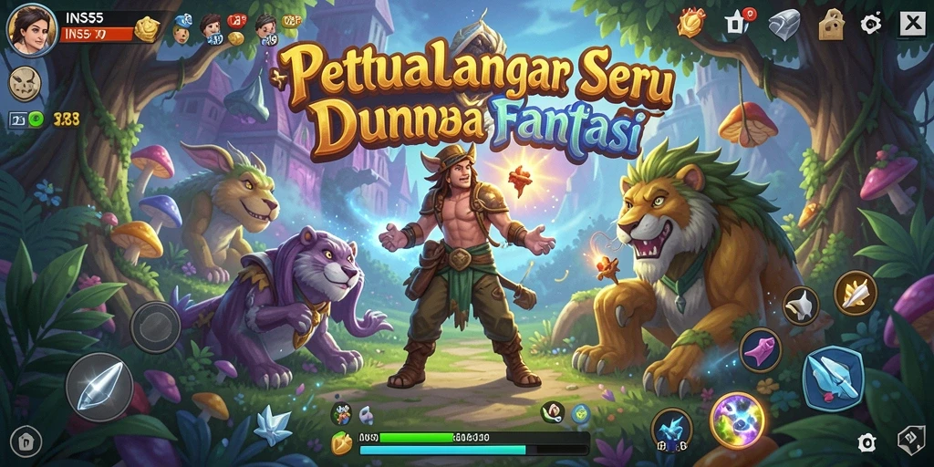 Screenshot menunjukkan aksi seru dalam gameplay Adventure INS55.