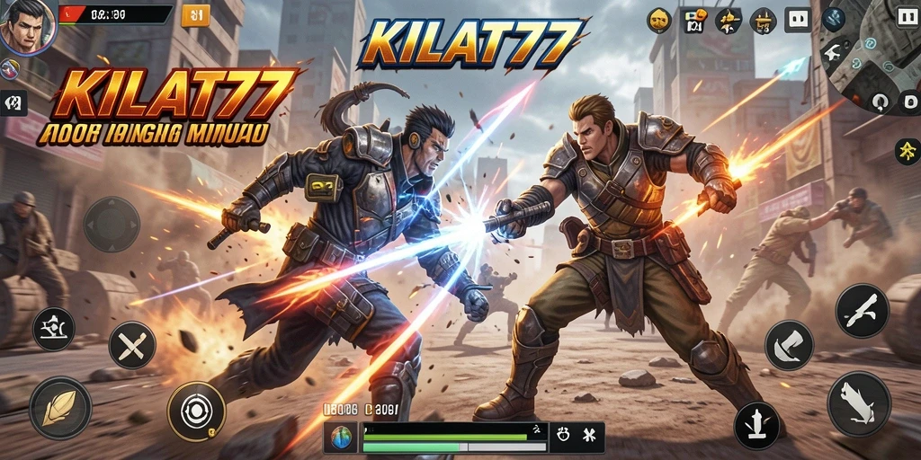 Screenshot aksi menegangkan dalam KILAT77 dengan grafis menarik.