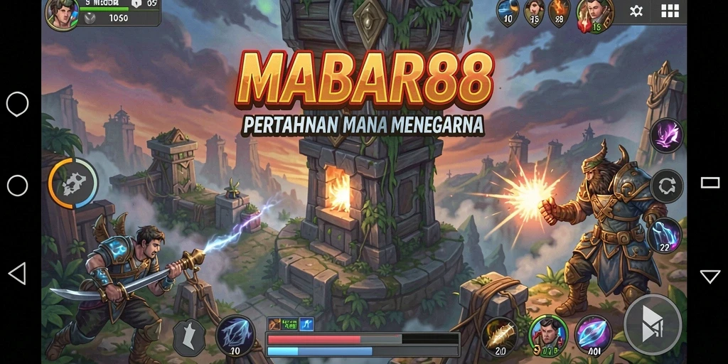 Tangkapan layar gameplay seru MABAR88 dalam aksi Tower Defense.