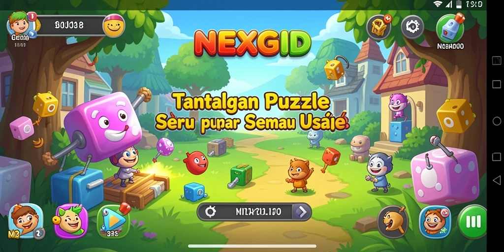 Tampilan screenshot NEXGID menunjukkan tantangan puzzle yang menegangkan.