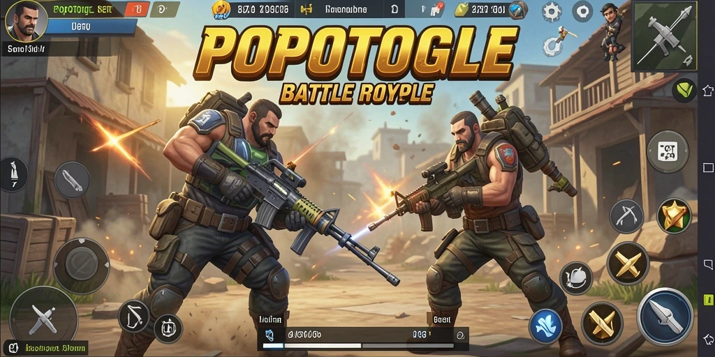 Screenshot dari gameplay seru POPOTOGEL dalam pertempuran Battle Royale.