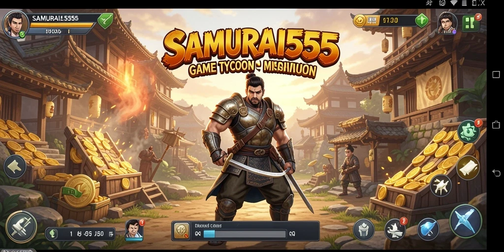 Screenshot utama memperlihatkan gameplay seru dari SAMURAI555.