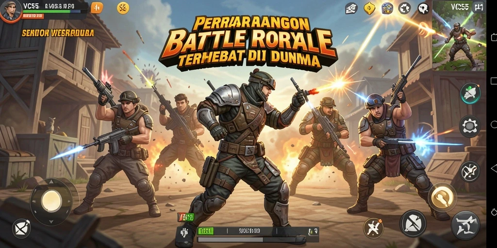 Tampilan seru gameplay Battle Royale VC55 dengan aksi mendebarkan.